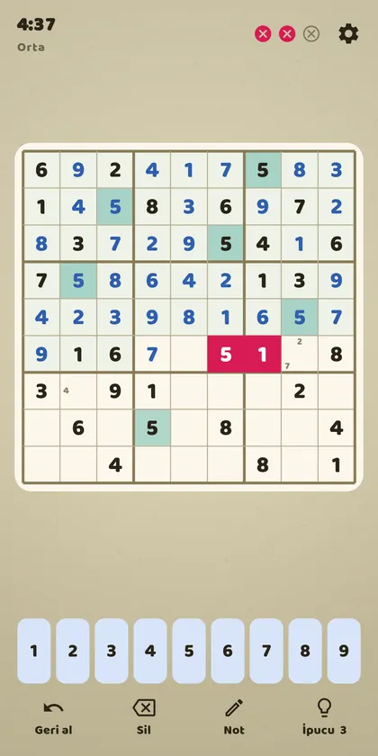 Bildiğin Sudoku ekran görüntüsü 1
