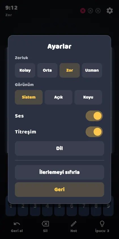 Bildiğin Sudoku ekran görüntüsü 3