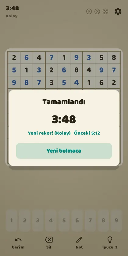 Bildiğin Sudoku ekran görüntüsü 4